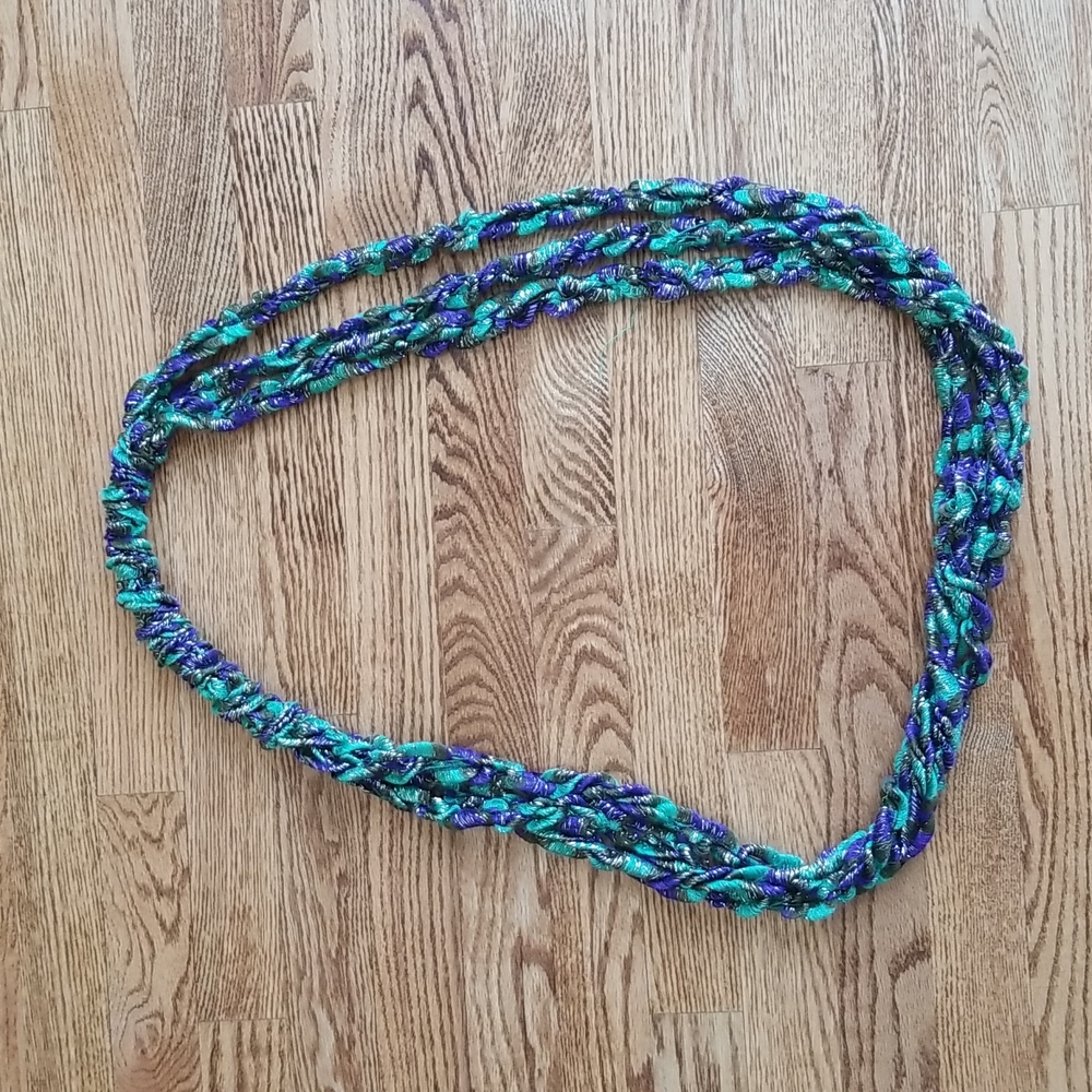 Rope Weave Circle Scarf ❤ Two Ways to Wear ❤  Shimmery Thread Accents